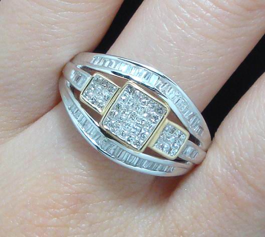 .75ct GENUINE DIAMOND CLUSTER RING SOLID 14K GOLD